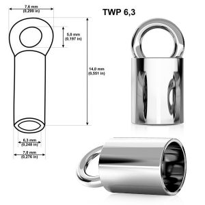 Endkappen, Schmuckteile, 6,3mm, TWP 6,3