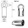 End caps sterling silver 925 - TWP 4,5