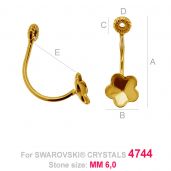 Swing earrings Flower 6MM (base) - FKSV 4744  6MM