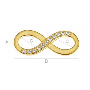 Unendlichkeitszeichen mit Kristallen, Silberschmuck, Infinity 72 Unendlichkeitszeichen mit Kristallen, Silberschmuck, Infinity 72