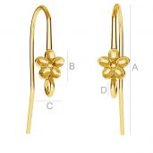 Earrings hooks with flower - BO 62