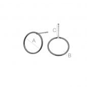 Circle 1 cm post earrings - KL-08