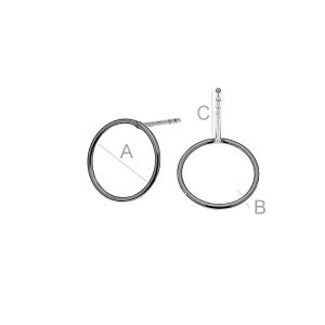 Pyöreät korvakorut, 1cm, korvakoruosat,  KLS-08