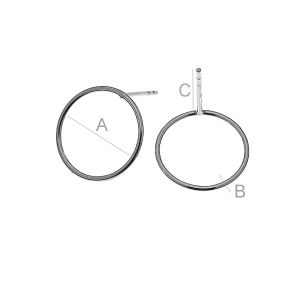 Korvarengas, 1,3cm, korvakorut, hopeakorut,  KLS-09