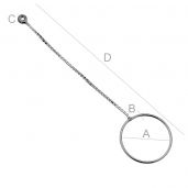 Circle 1,6 cm earring chain - KŁA-28