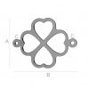 Silver clover connector - BL-0017