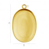 Oval Silber cabochon - FMG 25X18MM CON 1