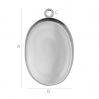 Oval Silber cabochon - FMG 25X18MM CON 1