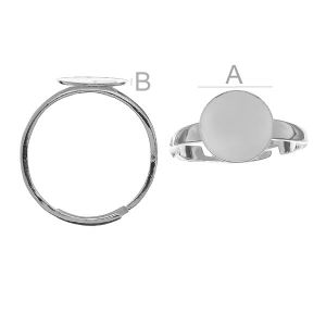 Silberring Basis, Schmuckteile, 10mm, Verstellbarer,  GWP 10