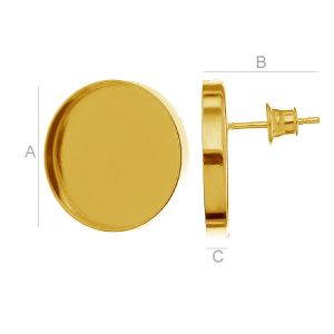 Ohrstecker Basis, Ohrringteile, Silberschmuck, FMG 18MM KLSS Ohrstecker Basis, Ohrringteile, Silberschmuck, FMG 18MM KLSS