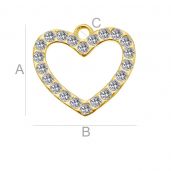 Heart with crystals S-CHARM 74 ver.2