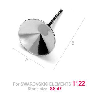 Earring Base, Swarovski Rivoli,  OKSV 1122 10MM KLSG