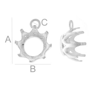 Steinfassung, Zirkonia, Schmuckteile, ZIRC  6MM ROUND 001