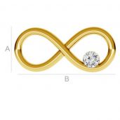 Infinity sign with Swarovski Crystal - ODL-00154 ver.2