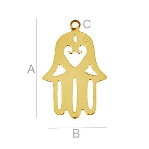 Hamsa Hand Anhänger, Hand der Fatima,  Silberschmuck, BL-0083 (0,40 mm)