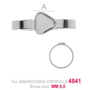 Ring Basis, Swarovski, Silberringe, PPC 6 PI (4841 MM 6,0)