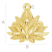 Lotus flower charm, LK-0619 - 0,50