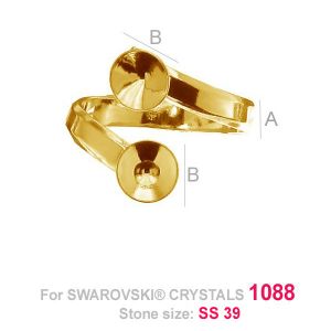 Silberring Basis für Swarovski 1088, Schmuckteile, OKSV 1088  2X8MM RING