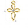 Cross with Swarovski crystal - ODL-00185 ver.2