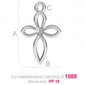Cross pendant Swarovski base ODL-00185 ver.1 (1088 PP18)