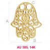Fatima hamsa hand gold 14K pendant LKZ-00001 - 0,30 mm
