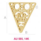 Triangle openwork gold 14K pendant LKZ-00008 - 0,30 mm