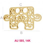 Puzzle openwork gold 14K pendant LKZ-00005 - 0,30 mm