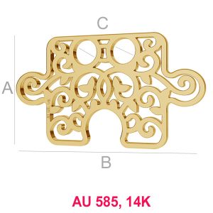 14K 585 Gold Puzzleteil-Anhänger LKZ-00005 - 0,30 mm