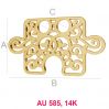Puzzle 14K gold anhänger LKZ-00005 - 0,30 mm
