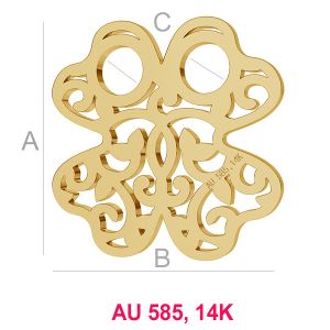 14K 585 kulta riipus LKZ-00006 - 0,30 mm