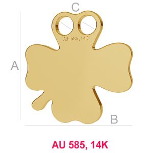 14K 585 Kulta apila riipus LKZ-00002 - 0,30 mm
