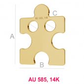 Puzzle 14K gold anhänger LKZ-00003 - 0,30 mm