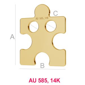 14K 585 Gold Puzzleteil Anhänger LKZ-00003 - 0,30 mm