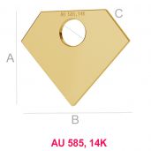 Diamant 14K gold anhänger LKZ-00013 - 0,30 mm