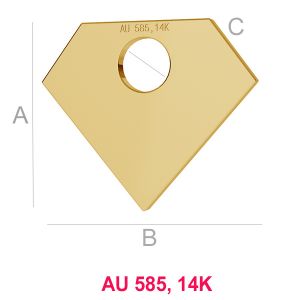 14K 585 Gold Diamond Pendant LKZ-00013 - 0,30 mm