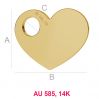Herz 14K gold anhänger LKZ-00014 - 0,30 mm