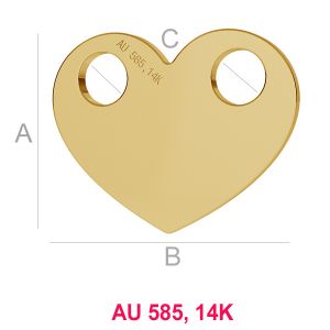 14K 585 Gold Herz Anhänger LKZ-00015 - 0,30 mm