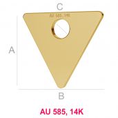 Dreieck 14K gold anhänger LKZ-00016 - 0,30 mm