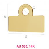 Rechteck 14K gold anhänger LKZ-00017 - 0,30 mm