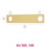 Rectangle gold 14K pendant LKZ-00018 - 0,30 mm