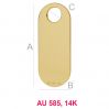 Oval 14K gold anhänger LKZ-00019 - 0,30 mm