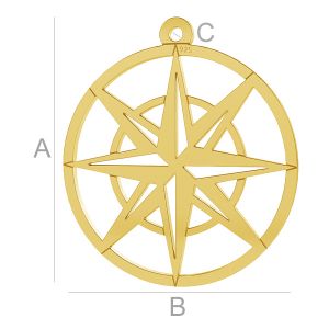 Kompass-Anh&auml;nger, Silberschmuck, LK-0666 - 0,50