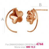 Flower 10mm Swarovski earrings base FKSV 4744 MM 10 KLS ver.2