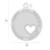 Round tag with heart pendant, LK-0746 - 0,50