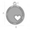 Round tag with heart pendant, LK-0746 - 0,50