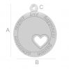 Round tag with heart pendant, LK-0746 - 0,50