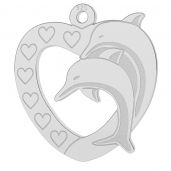 Heart with dolphin pendant, LK-0780 - 0,50