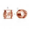Decorative spacer with flowers bead sterling silver ODL-00202