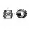 Decorative spacer with flowers bead sterling silver ODL-00202