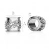 Decorative spacer with flowers bead sterling silver ODL-00202